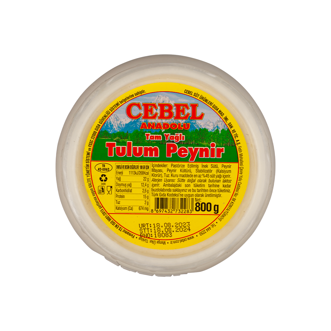 Tam Yağlı Sade Bidon Peynir 800 gr