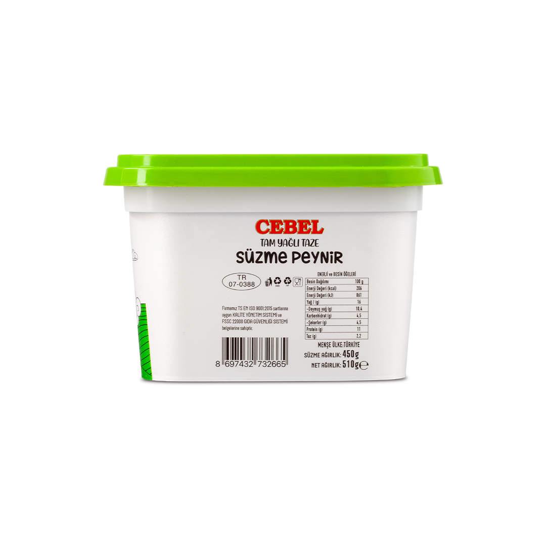 Tam Yağlı Süzme Peynir 450 gr