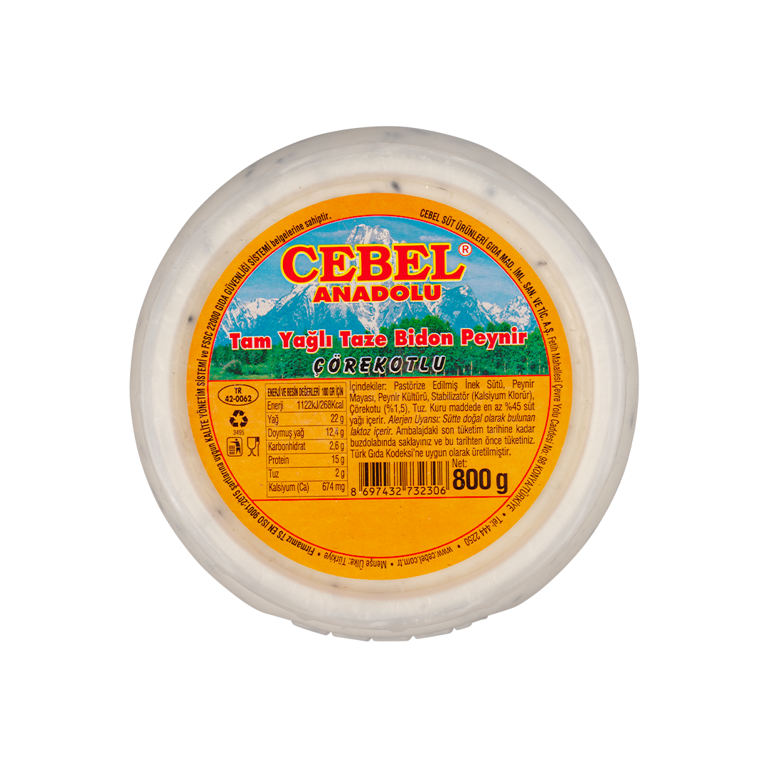 Tam Yağlı Çörekotlu Bidon Peynir 800 gr