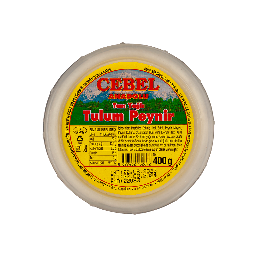 Tam Yağlı Sade Bidon Tulum Peynir 400 gr