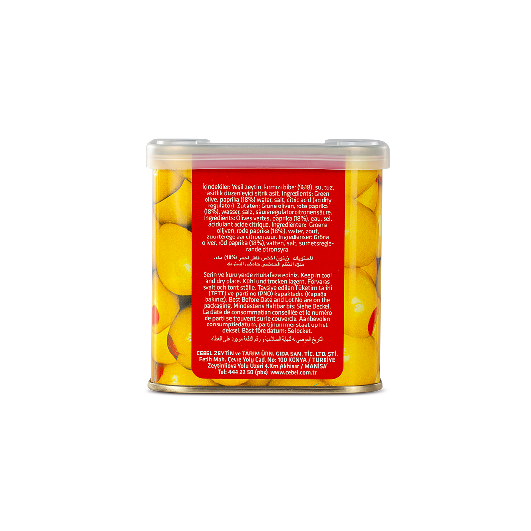 Yeşil Zeytin Biberli XL Kalibre 201-230 600 gr Tnk