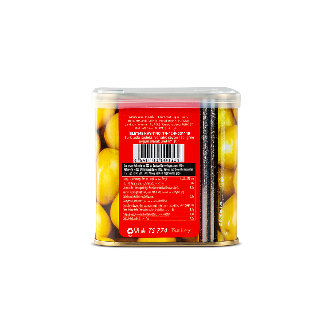 Yeşil Zeytin Kokteyl 4XL Kalibre 141-160  600 gr Tnk