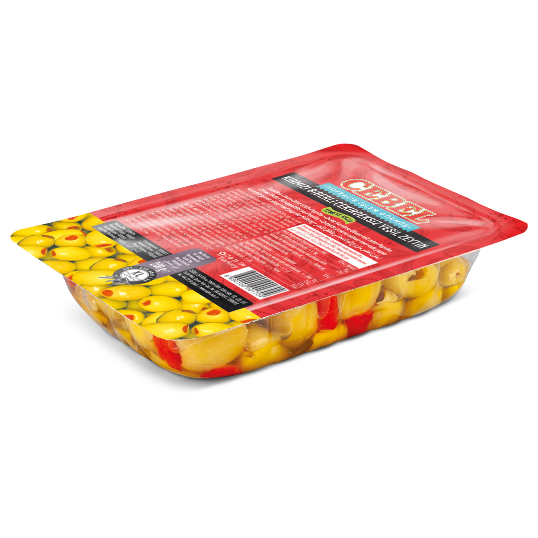 Yeşil Zeytin Biberli XL Kalibre 201-230 200 gr Vak.