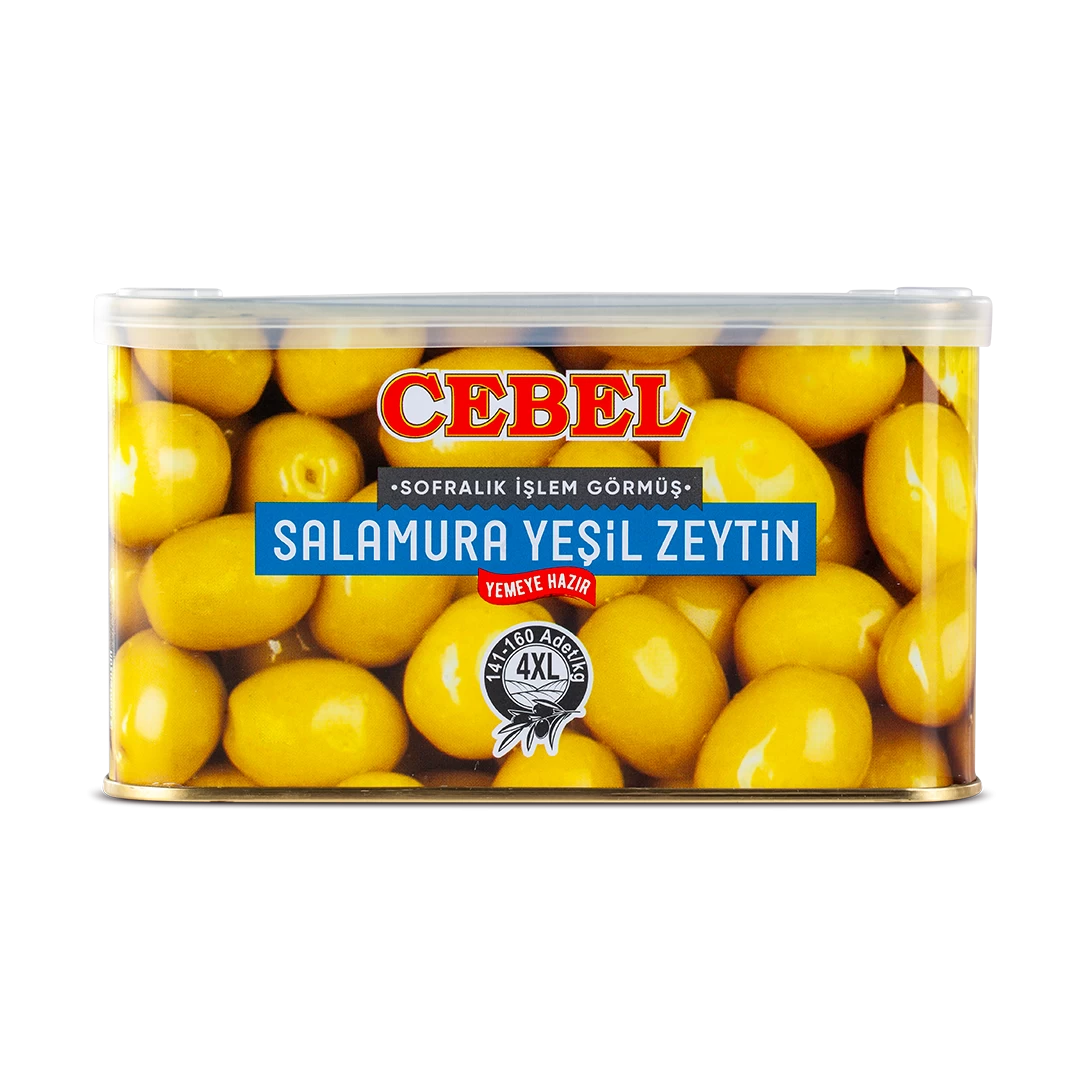 Yeşil Zeytin Kokteyl 4XL Kalibre 141-160  600 gr Tnk