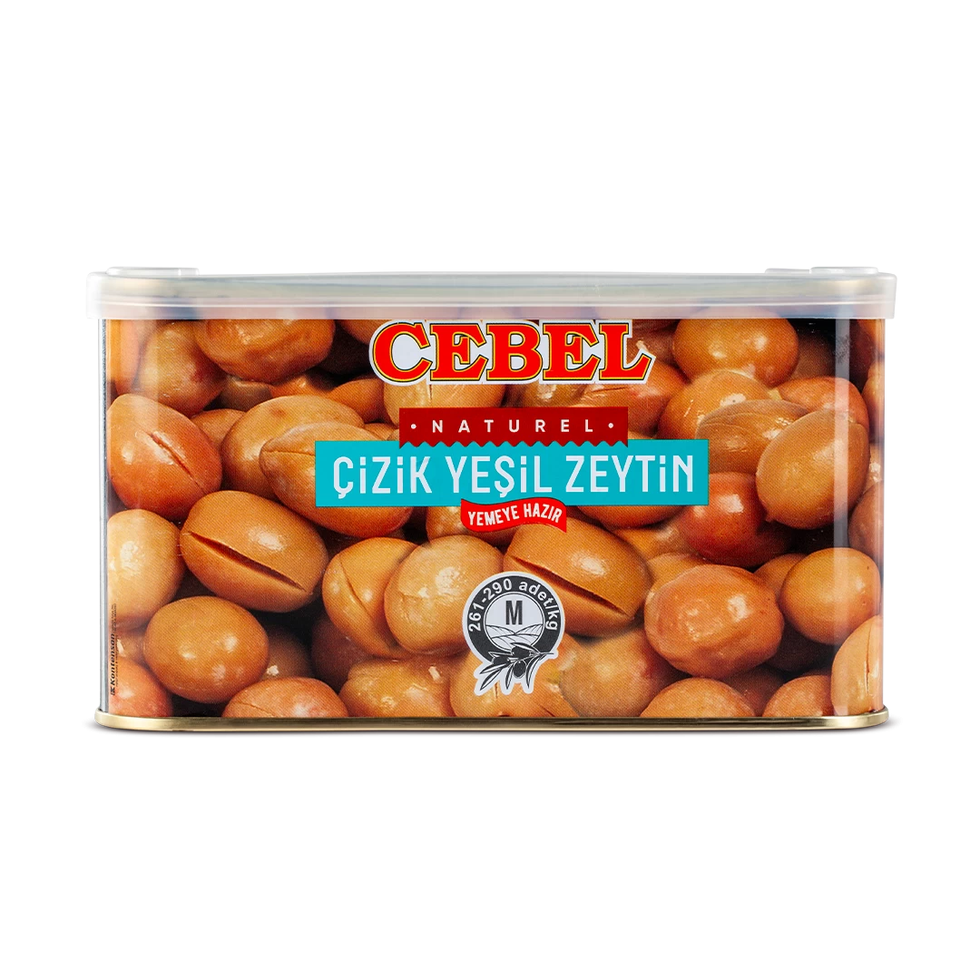 yeşil zeytin çizik m kalibre 261-290 700 gr tnk