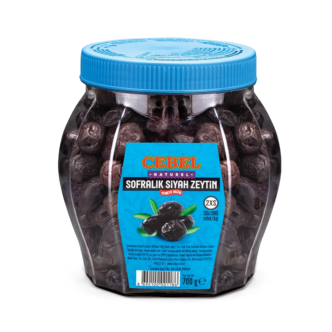 siyah zeytin 2xs kalibre 351-380 700 gr pet