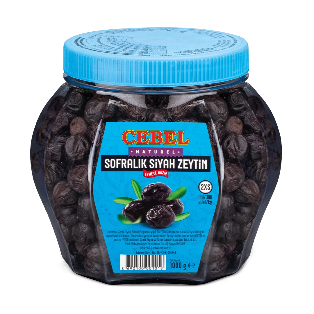 siyah zeytin 2xs kalibre 351-380 1000 gr pet