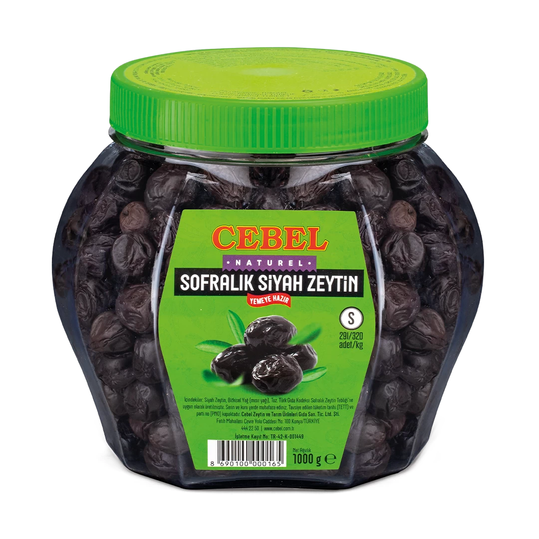 Siyah Zeytin S Kalibre      291-320 1000 gr Pet