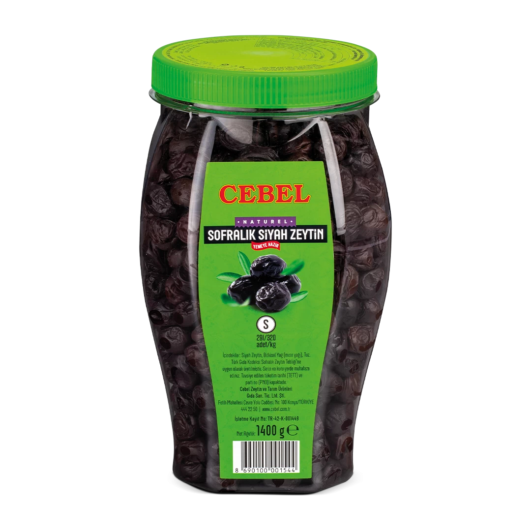 siyah zeytin s kalibre 291-320 1400 gr pet