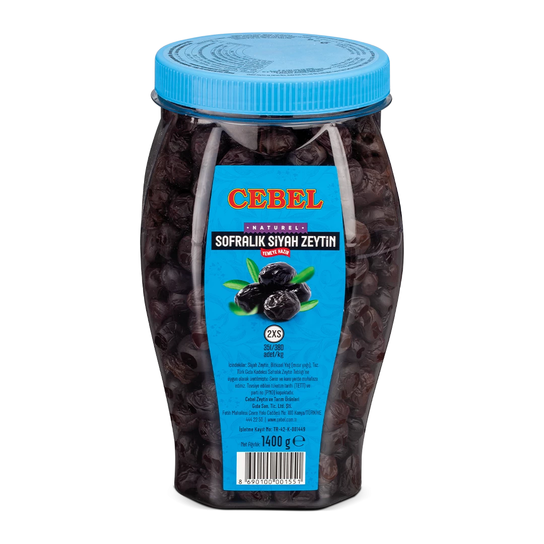 Siyah Zeytin 2XS Kalibre 351-380 1400 gr Pet